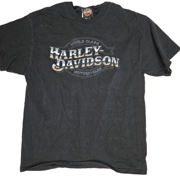 Harley Davidson Skull Shirt Men's Size Large Nevada HD Wings Double Sided Y2K - Picture 2 of 8